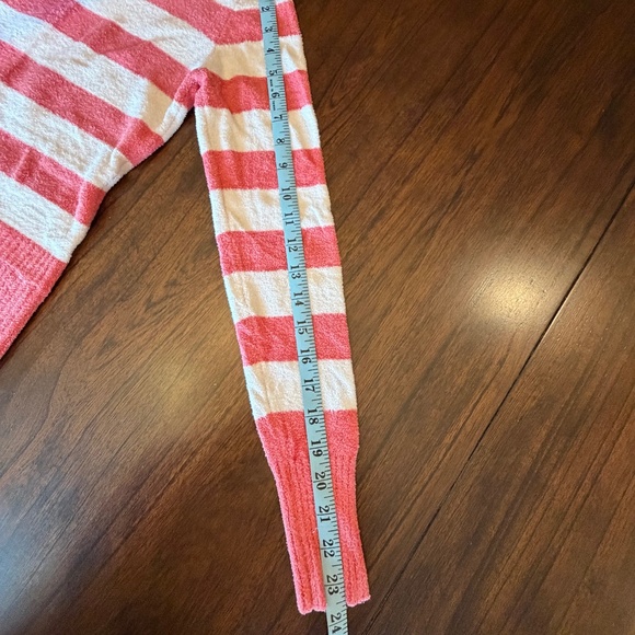 bebe pinky peach and white turtleneck striped soft cozy sweater, Size Large - Picture 10 of 12